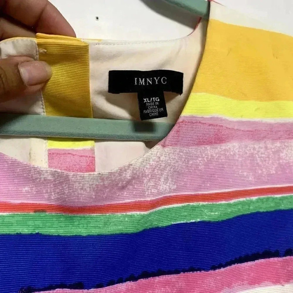 IMNYC Y2K Bold Colorful Stripe Sleeveless Top, SIZE  XL, 90S INSPIRED BLOUSE . - Picture 5 of 6